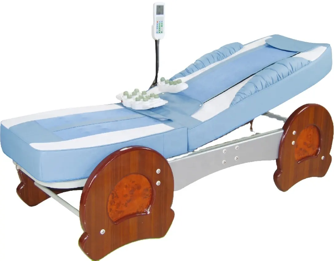 Doğal yeşim sıcak taş ısı fonksiyonu ile masaj yatağı tüm vücut termal kızılötesi terapi omurga masajı