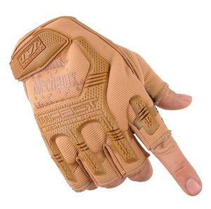Guantes de Trabajo HBG1001 Color Verde Caqui, Camuflaje, Protección para Mecánicos, Deportes, Ciclismo, Trabajo, Medios Dedos - Product Image 2