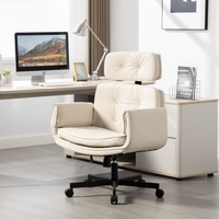 Nouvelle chaise de bureau pivotante en PU avec accoudoirs réglables et dossier croisé pour la maison