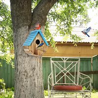 Nichoir pour oiseaux en bois de pin durable, résistant à l'eau, écologique, à suspendre en extérieur, avec crochets pour la décoration du jardin et de la cour