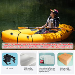 Paquete <span class=keywords><strong>de</strong></span> kayak inflable portátil ligero para exploración y pesca en solitario, barco inflable publicitario fácil <span class=keywords><strong>de</strong></span> llevar - Product Image 3