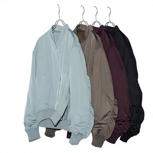 Blouson Bomber Homme Couleur Unie Fermeture Éclair Poche Avant Coupe-Vent Respirant Décontracté Hiver Coupe Classique Nylon/Polyester Col Montant - Product Image 1