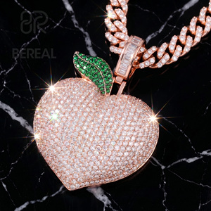 Luxury Vvs Moissanite 925 Silver Custom Fruit Pendant Hip Hop Style <b>Iced</b> Out Diamond Name <b>Chain</b> Pendant Fine Jewelry - Product Image 1