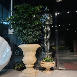 Pots <span class=keywords><strong>de</strong></span> fleurs en matériau <span class=keywords><strong>de</strong></span> pierre <span class=keywords><strong>de</strong></span> grès en plastique renforcé <span class=keywords><strong>de</strong></span> fibre <span class=keywords><strong>de</strong></span> <span class=keywords><strong>verre</strong></span> X28, fabrication directe d'usine, <span class=keywords><strong>plateau</strong></span> à fleurs <span class=keywords><strong>pour</strong></span> aménagement paysager - Product Image 5