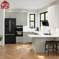 Ensemble de cuisine complet avec îlot, meubles de cuisine en panneaux de particules MDF, dessus en granit, pour la maison