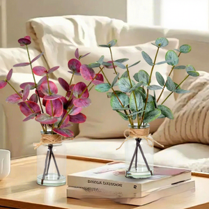 LO-793 OEM ODM Ramas <span class=keywords><strong>de</strong></span> Eucalipto Artificiales Personalizadas con Florero <span class=keywords><strong>de</strong></span> Vidrio para Decoración <span class=keywords><strong>de</strong></span> Escritorio - Product Image 5