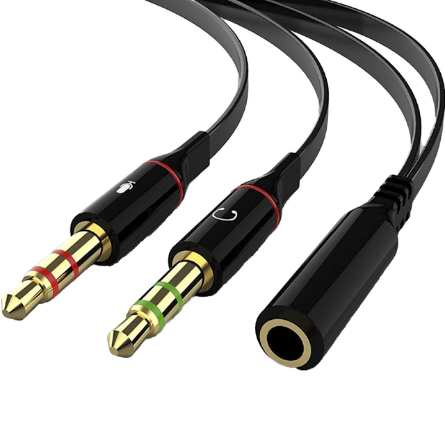 3.5mm Notebook Microphone Gaming Voice Mobile Phone Headset 1/2 Stereo Audio Male to Female Headphone Mic Y Splitter Aux Cable