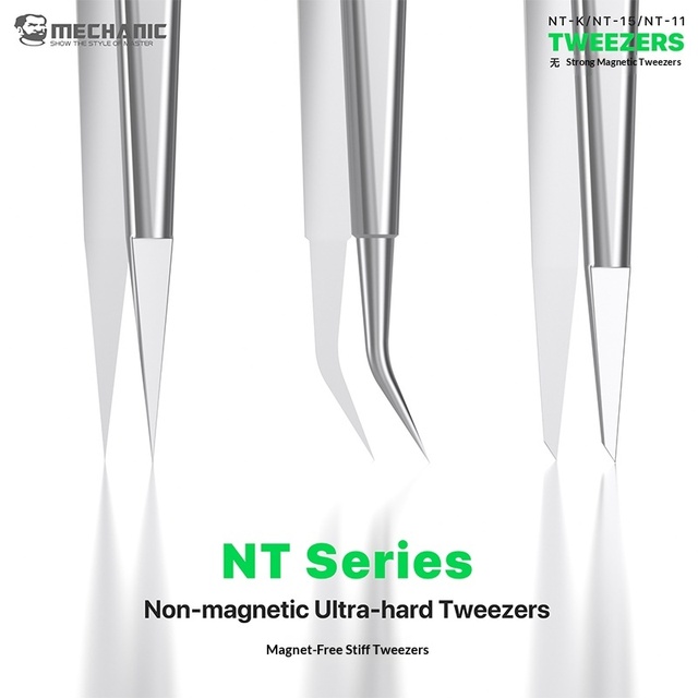 MECHANIC NT-K NT-11 NT-15 Non-magnetic Tweezers for Phone Computer Laptop Repair Chip Components Soldering Disassembly Hand Tool