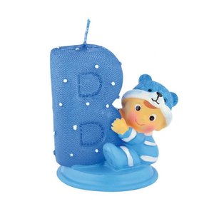 Vela Artesanal de Cera de Soja Azul Cielo H70 MM con Diseño 'Baby Boy' para Bares y Decoraciones Navideñas - Product Image 1