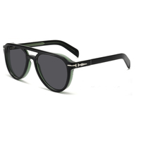 Lunettes de soleil unisexes noires de luxe TFB MDITA-3139 en acétate, style aviateur vintage à double pont, avec logo personnalisé, protection UV400