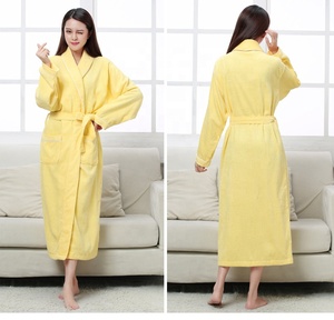 Peignoir en éponge 100% coton pour hommes et femmes, vêtement <span class=keywords><strong>de</strong></span> nuit unisexe solide, long, peignoir, <span class=keywords><strong>robe</strong></span> <span class=keywords><strong>de</strong></span> <span class=keywords><strong>chambre</strong></span>, hôtel 5 étoiles - Product Image 3