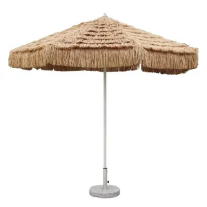천연 큰 손바닥 잎 캐노피 대나무 우산, 파라솔 도매 야외 사용자 정의 크기 해변 리조트 대형 우산/