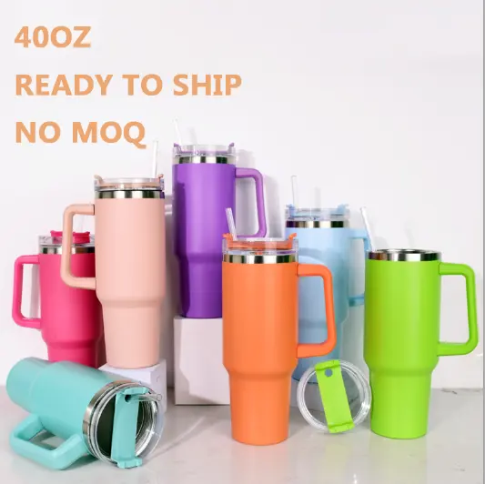 2023 Amazon New Hot Sales 40OZ Adventure Quencher 18/8 Vacuum Travel Tumbler With Handle And Straw Customize Logo Ready To Ship