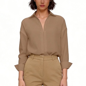 Combinaison moulante unie à col en V pour femme – Tendance et élégante - Product Image 1