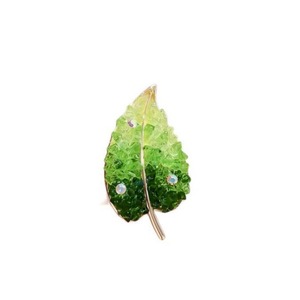Cristal Verde Broche Folha Nicho de alta qualidade Design Sense Temperamento Corsage Broche - Product Image 4