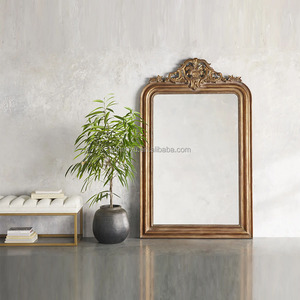 Trang trí nội thất mới lớn đầy đủ chiều dài thay đồ tầng thường vụ cong phòng ngủ gương gỗ khung sàn gương đầy đủ chiều dài kích thước lớn - Product Image 1