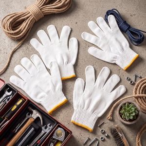 Gants de travail de sécurité en coton tricoté et polyester, vente en gros d'usine, pas chers - Product Image 3