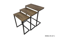 Ensemble de table à thé 3 pièces Table d'appoint classique Ensemble de café convertible assorti au YK-227 de canapé