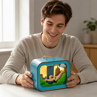 Lampe boîte à ombre en contreplaqué de tilleul découpé au laser 3D, veilleuse en bois avec monument urbain, souvenir culturel touristique, cadeau