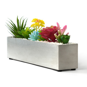 Grands pots de fleurs carrés décoratifs personnalisés en acier résistant aux intempéries jardin maison pépinière peint à la bombe utilisation durable - Product Image 1