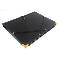 Carpeta de Música de Cuero Negro de Lujo con Asa, Carpeta para Partituras de Piano con Divisores Elásticos y Correa Ajustable