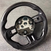 Volant en fibre de carbone amélioré pour Ford Mustang, volant en cuir personnalisé de haute qualité, accessoires intérieurs de voiture