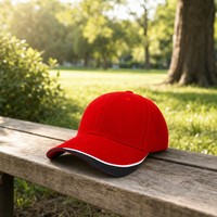 Casquette de baseball vierge avec visière contrastante, bord sandwich, boucle métallique réglable, couleur unie, vente en gros, logo personnalisé