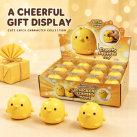 Jouet sensoriel souple en TPR en forme de poussin jaune, anti-stress, pour enfants de 5 à 7 ans, cadeau de fête