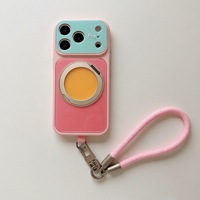 Nouvelle coque de téléphone magnétique rotative color-block pour iPhone 17 Pro Max 18 16 15 avec support rotatif à 360 degrés