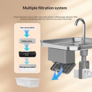 Bebedero Automático Inteligente <span class=keywords><strong>para</strong></span> Mascotas con APP, Bebedero <span class=keywords><strong>de</strong></span> Acero Inoxidable <span class=keywords><strong>de</strong></span> 4L <span class=keywords><strong>para</strong></span> Gatos con Sensor <span class=keywords><strong>de</strong></span> Peso y Salida <span class=keywords><strong>de</strong></span> <span class=keywords><strong>Agua</strong></span> - Product Image 3