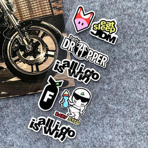 Diseño personalizado profesional JDM reflectante impreso adhesivo impermeable <span class=keywords><strong>familia</strong></span> motocicleta casco coche calcomanía pegatina Anime pegatina - Product Image 3