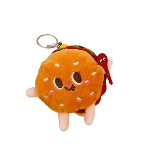 Porte-clés pendentif sac en peluche <span class=keywords><strong>de</strong></span> <span class=keywords><strong>dessin</strong></span> animé, décoration créative mignonne <span class=keywords><strong>Hamburger</strong></span> & Frites, mini poupée style étudiant Ins - Product Image 5