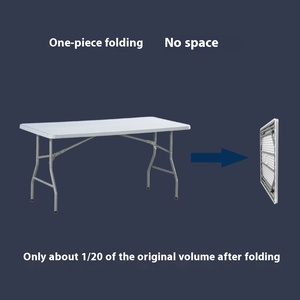 Directo de fábrica, mesa plegable de plástico portátil ligera de 180cm para exteriores, moderna para patio, eventos de boda, uso comercial - Product Image 3