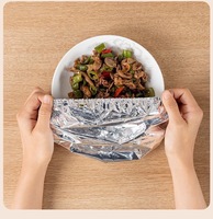 Lot de 50 couvercles alimentaires réutilisables en aluminium, couvercles élastiques en aluminium pour bols, assiettes, récipients, couvercles alimentaires isolants