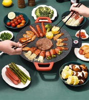 Parrilla de barbacoa eléctrica para interiores de aluminio fundido a presión de estilo coreano de 36cm/40cm, sartén antiadherente, cocina, hogar, Hotel, 110V, enchufe de EE. UU.