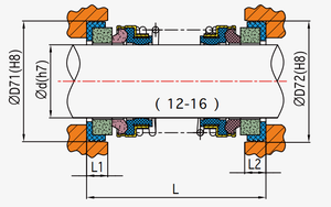EKK 560d Joint mécanique pour pompe à eau 12mm 50mm Durable Polyvalent Graphite Nitrile Caoutchouc PTFE NBR Silicone Caoutchouc FKM Métal - Product Image 4