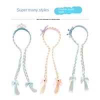 Fujia Explosions transfrontalières reine des glaces dessin animé pour enfants cristal neige princesse Extension de cheveux longues tresses accessoire de cheveux