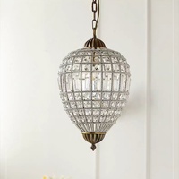 Lustre Classique Américain Vintage en Cristal K9, Style Rétro Français Créatif, en Fer Doré, avec Télécommande LED, Éclairage en Forme de Montgolfière