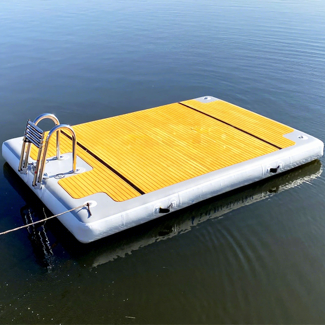 Airtight Yacht Floats Lounge Island Inflatable Floating Water Dock Boarding Boat Platform