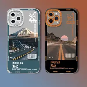 ins Aesthetic Scenery Clear Phone Case For iPhone 13 Pro Max 11 12 Pro XR XS Max 7 8 Plus X Camera Protective Soft Bumper Cover