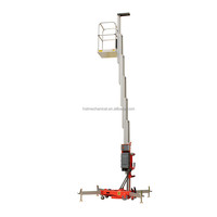 Plateforme élévatrice hydraulique portable certifiée CE à mât unique en alliage d'aluminium avec table de 0,6 m x 0,6 m et capacité de 150 kg