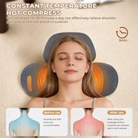 Coussin de massage chauffant sans fil pour le cou, soulagement de la douleur, massage des tissus profonds, appareil cervical 3-en-1