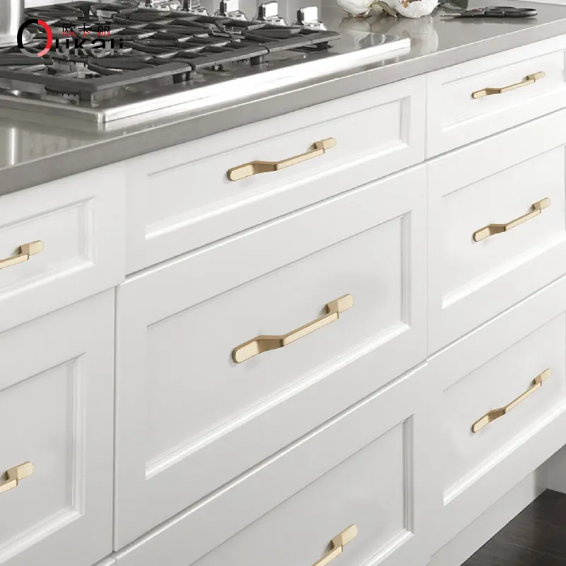 128mm Good Quality Die Casting Brushed Polished Brass Modern Design Luxury Kitchen Cupboard Cabinet Door handle