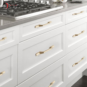 128毫米优质压铸拉丝抛光黄铜现代设计豪华厨房橱柜门把手 - Product Image 6