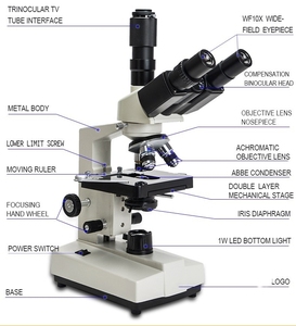 Pantalla LCD de 7 pulgadas, microscopio óptico biológico 1600X reutilizable para Hospital, Laboratorio de Ciencia de mascotas, observación de bacterias, perro - Product Image 4