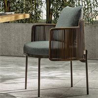Ensemble table et chaises minimalistes modernes pour l'extérieur, 8 places, en acier inoxydable, pour cour/terrasse, meubles de salle à manger de jardin