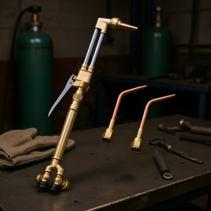 Kit de chalumeau oxy-acétylène 177'' avec double tuyau, buse de coupe, 2 embouts de soudage, soudage au gaz, allumage manuel, plaqué cuivre - Product Image 2
