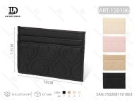 Portacarte con Ricamo a Cuore, 4 Pollici, in Pelle PU, Portafoglio Minimalista per Carte di Credito - Product Image 1