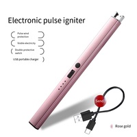 Pour bougie BBQ Camping briquet électrique Arc coupe-vent sans flamme USB briquet Rechargeable briquet avec verrouillage de sécurité