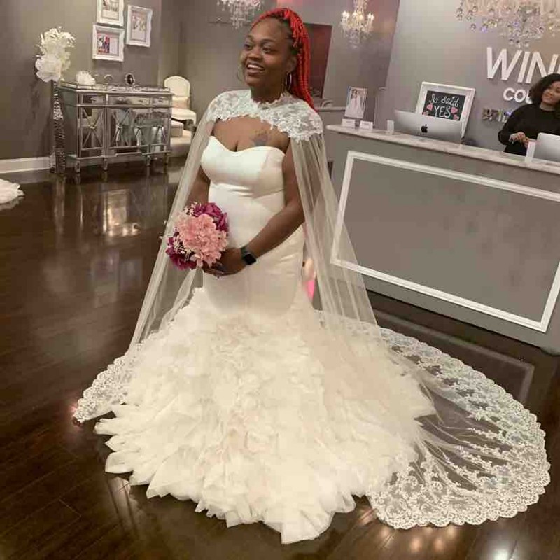 wrap lace wedding dress LNWUY Women's Tulle Lace Beach Wedding Dresses Chiffon Bohemian Bridal Wedding Gown Slim Wrap Hip Small Tail Hanging Party Dress White S